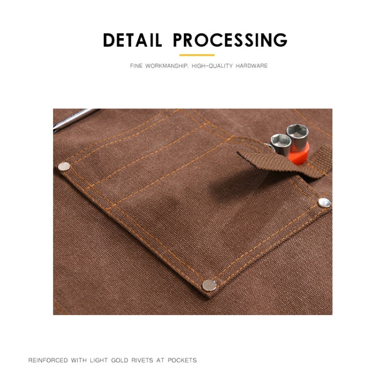 Canvas Apron Barber Roasting Cafe Gardening Woodworking Men And Women Canvas Work Clothes, Specification: Adult Models(Gray) Eurekaonline