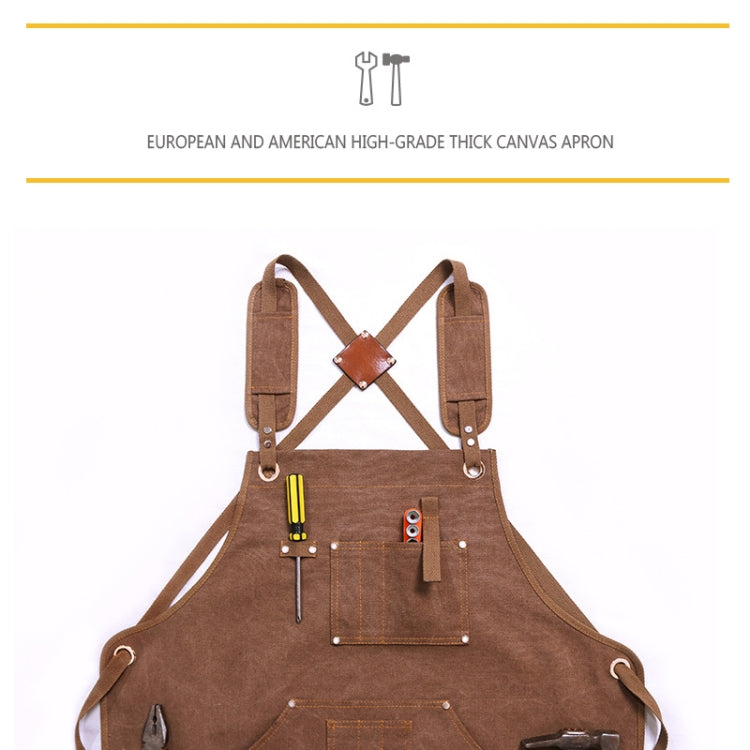 Canvas Apron Barber Roasting Cafe Gardening Woodworking Men And Women Canvas Work Clothes, Specification: Adult Models(Gray) Eurekaonline
