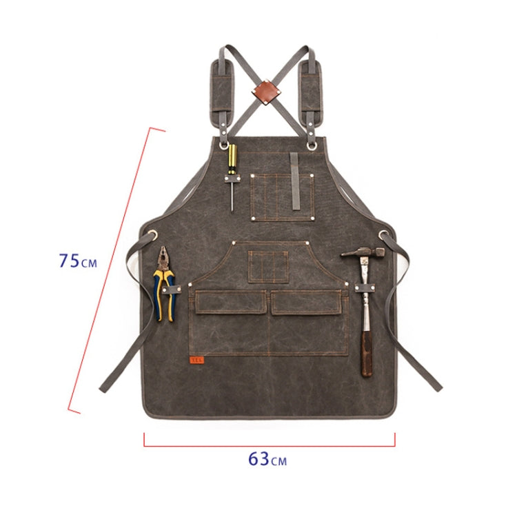 Canvas Apron Barber Roasting Cafe Gardening Woodworking Men And Women Canvas Work Clothes, Specification: Adult Models(Gray) Eurekaonline