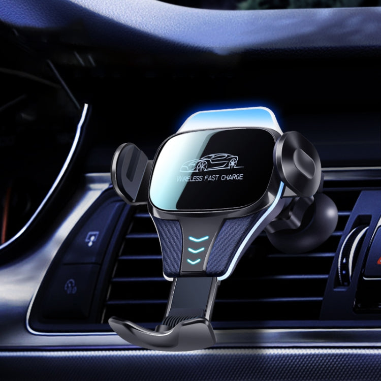 Car Air Outlet Induction Gravity Phone Wireless Charging Holder(Black) Eurekaonline