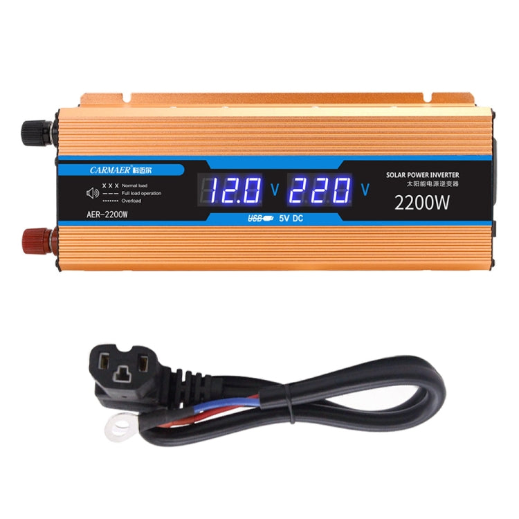 Carmaer 48V to 220V 2200W Car Multi-function Double Digital Display Inverter Household Power Converter Eurekaonline