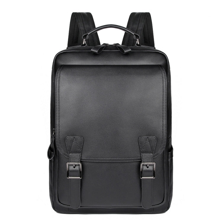 Casual Business Cowhide Leather Backpack Laptop Bag For Men(Black) Eurekaonline