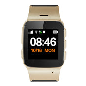 D99+ 1.22 inch HD LCD Screen GPS Smartwatch for the Elder Waterproof, Support GPS + LBS + WiFi Positioning / Two-way Dialing / Voice Monitoring / One-key First-aid / Wrist off Alarm / Safety Fence (Champagne Gold) Eurekaonline