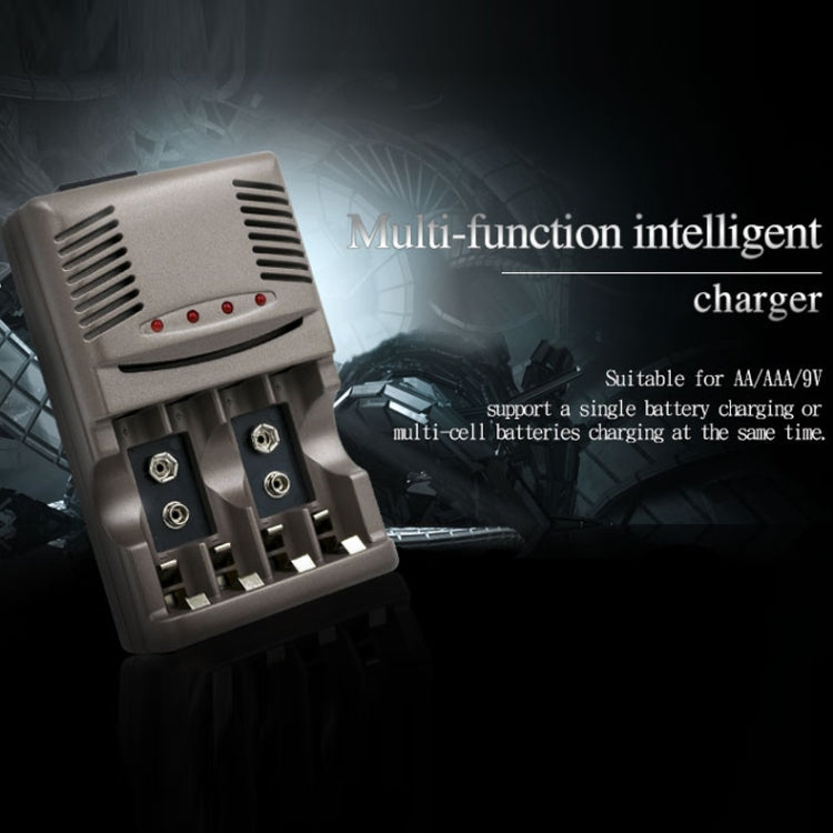 DC 100-240V 4 Slot Battery Charger for AA & AAA & 9V Ni-MH Battery, US Plug Eurekaonline