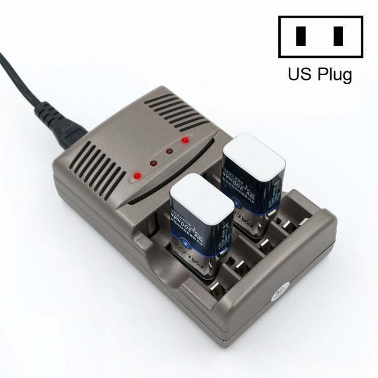 DC 100-240V 4 Slot Battery Charger for AA & AAA & 9V Ni-MH Battery, US Plug Eurekaonline
