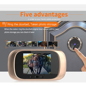 DD1 Smart Electronic Cat Eye Camera Doorbell with 2.8 inch LCD Screen, Support Infrared Night Vision(Gold) Eurekaonline