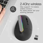 DELUX M618C 6 Keys 1600 DPI RGB Vertical Wireless Bluetooth Dual Mode Mouse(White) Eurekaonline