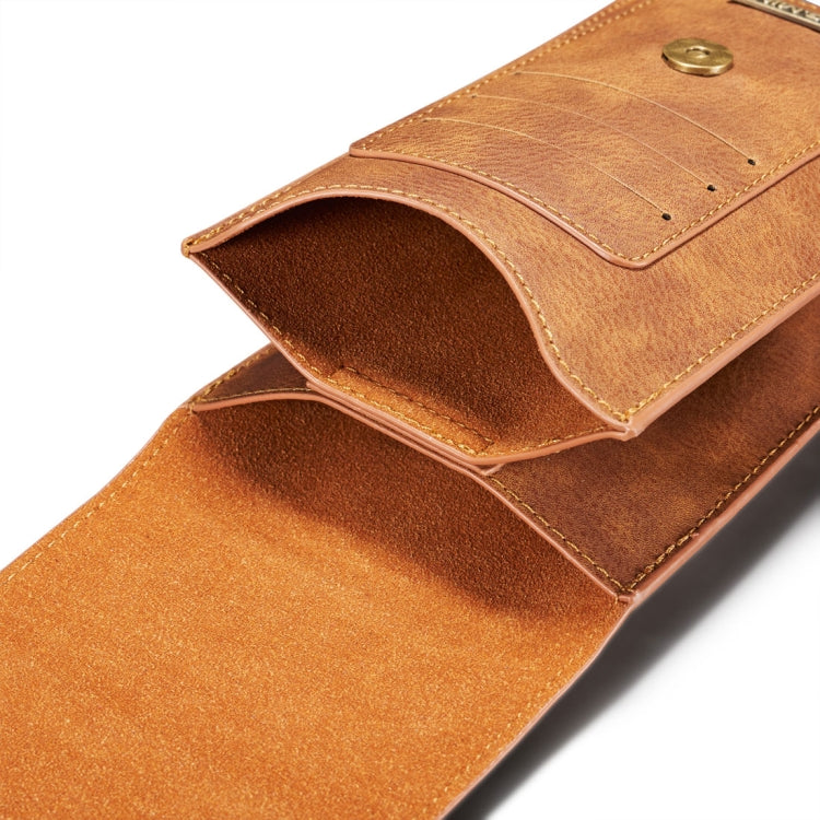 DG.MING Universal Cowskin Leather Protective Case Bag Waist Bag with Card Slots & Hook Eurekaonline