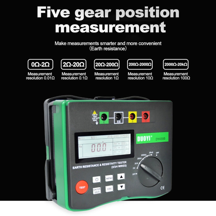 DUOYI DY4300 Higher Accuracy Digital Ground Resistance Tester Eurekaonline