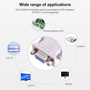 DVI-I Male Dual-Link 24 + 5 to 15 Pin VGA Female Video Monitor Adapter Converter(Grey) Eurekaonline