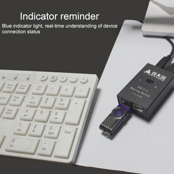 DY-B046 2 In 4 Out USB 2.0 Sharing Switch USB Flash Printer Adapter Eurekaonline