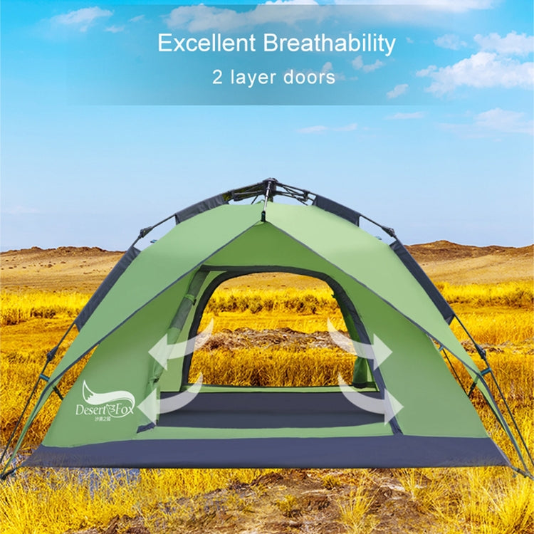 Desert&Fox Outdoor Travel Camp Tent Beach Automatic Easily Building Tent for 3-4 People(Army Green) Eurekaonline