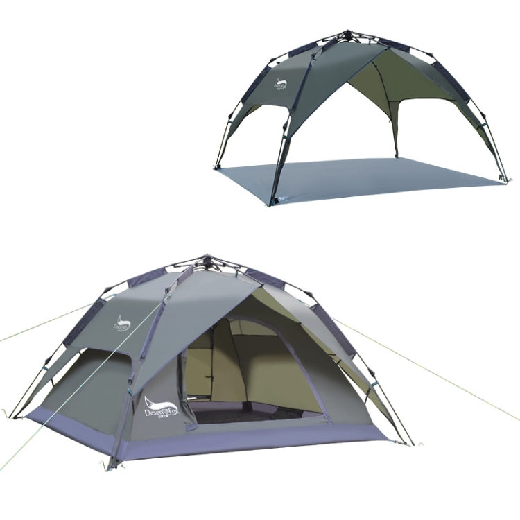 Desert&Fox Outdoor Travel Camp Tent Beach Automatic Easily Building Tent for 3-4 People(Army Green) Eurekaonline