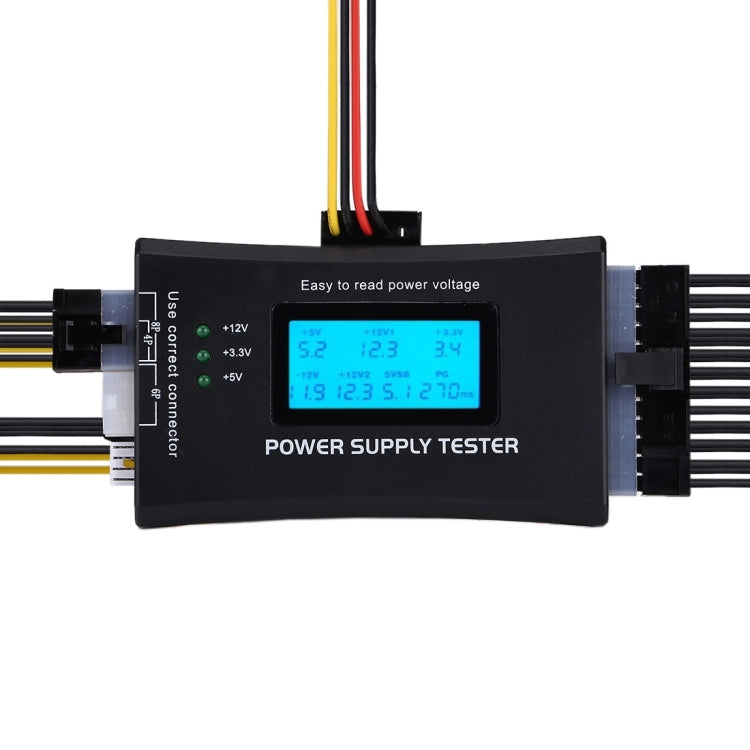 Digital LCD Display PC Computer 20/24 Pin Power Supply Tester Checker Power Measuring Diagnostic Tester Tool(Black) Eurekaonline