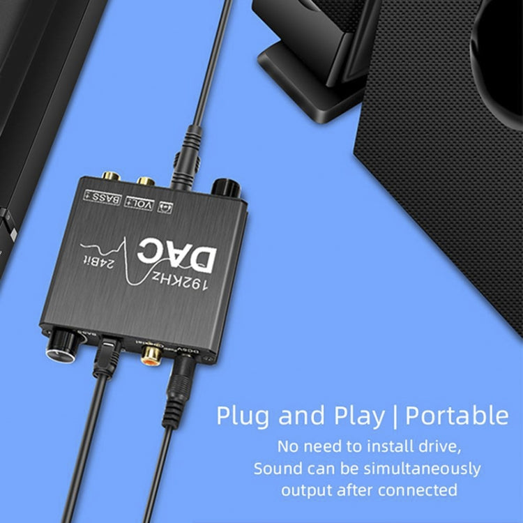 Digital To Analog Audio Converter Stereo Extractor DAC Amplifier Optical SPDIF 192Khz 24Bit Eurekaonline