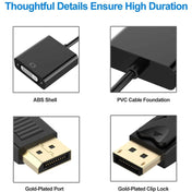 DisplayPort Male to DVI 24+5 Female Adapter, Cable Length: 12cm(Black) Eurekaonline