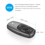 Doosl DSIT011 2.4GHz Mini Rechargeable PowerPoint Presentation Remote Control, Control Distance: 100m(Black) Eurekaonline