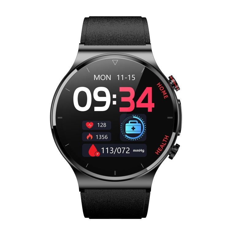 E300 1.32 Inch Screen TPU Watch Strap Smart Health Watch Supports Body Temperature Monitoring, ECG monitoring blood pressure(Black) Eurekaonline