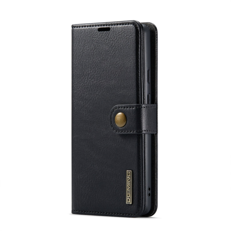for google pixel 6a dg.ming crazy horse texture detachable magnetic leather phone case(black)