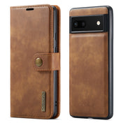 for google pixel 6a dg.ming crazy horse texture detachable magnetic leather phone case(brown)