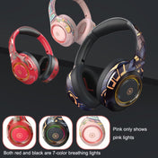 EL-A2 Gaming Ambient Light Folding Wireless Bluetooth Headset(Pink) Eurekaonline