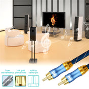 EMK 2 x RCA Male to 2 x RCA Male Gold Plated Connector Nylon Braid Coaxial Audio Cable for TV / Amplifier / Home Theater / DVD, Cable Length:2m(Black) Eurekaonline