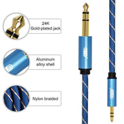EMK 3.5mm Jack Male to 6.35mm Jack Male Gold Plated Connector Nylon Braid AUX Cable for Computer / X-BOX / PS3 / CD / DVD, Cable Length:1.5m(Dark Blue) Eurekaonline