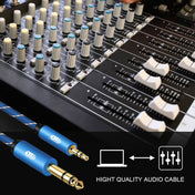 EMK 3.5mm Jack Male to 6.35mm Jack Male Gold Plated Connector Nylon Braid AUX Cable for Computer / X-BOX / PS3 / CD / DVD, Cable Length:5m(Dark Blue) Eurekaonline