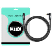 EMK 90 Degree Swivel Adjustable Right Angled 360 Degrees Rotatable Plug Nylon Woven Mesh Optical Audio Cable, Cable Length:2m(Black) Eurekaonline