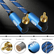 EMK Dual 90-Degree Male To Male Nylon Braided Audio Cable, Cable Length:2m(Blue) Eurekaonline
