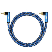 EMK Dual 90-Degree Male To Male Nylon Braided Audio Cable, Cable Length:2m(Blue) Eurekaonline
