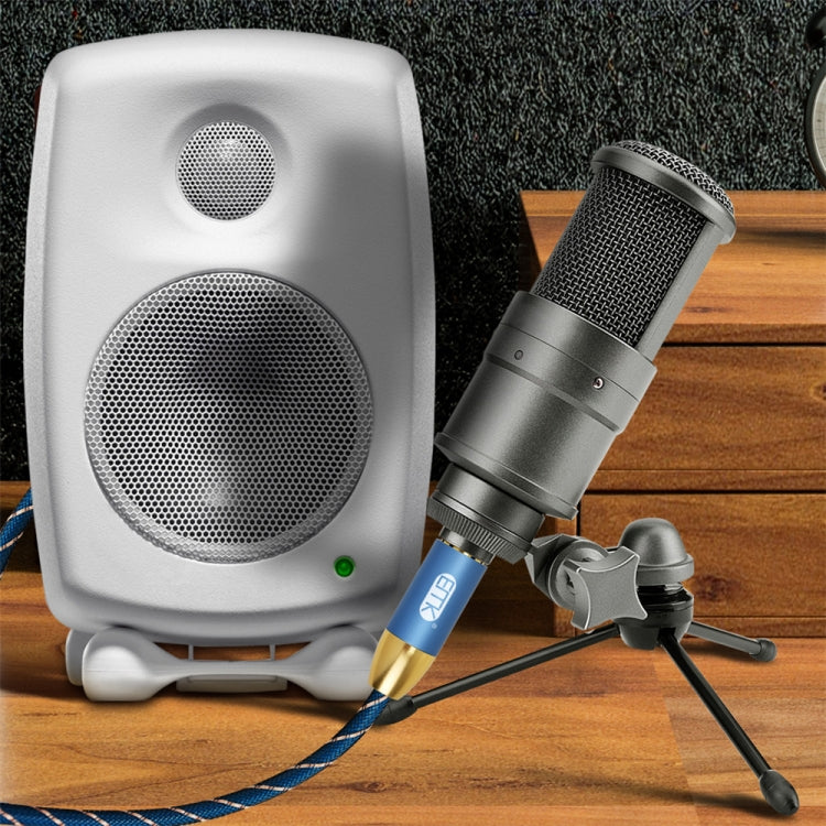 EMK KN603 2Pin 6.5mm Canon Line Balanced Audio Microphone Line,Cable Length: 5m(Blue) Eurekaonline