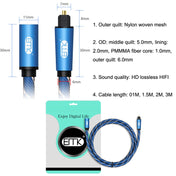 EMK Male To Female SPDIF Paired Digital Optical Audio Extension Cable, Cable Length: 1.5m (Blue) Eurekaonline
