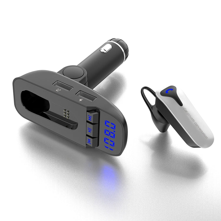 ER9 2 in 1 Hands-Free Calling Car Kit Wireless Bluetooth Headset Dual USB Charger FM Transmitter MP3 Music Player Eurekaonline