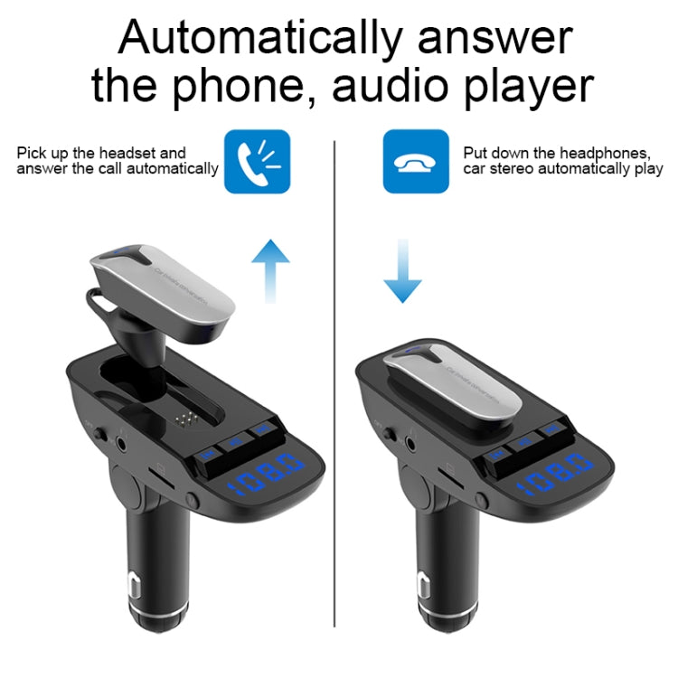 ER9 2 in 1 Hands-Free Calling Car Kit Wireless Bluetooth Headset Dual USB Charger FM Transmitter MP3 Music Player Eurekaonline