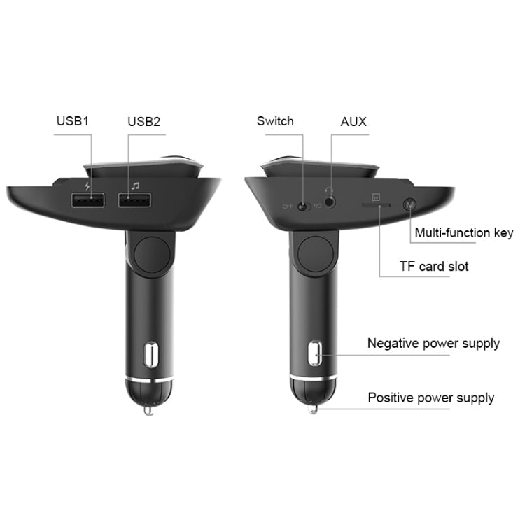 ER9 2 in 1 Hands-Free Calling Car Kit Wireless Bluetooth Headset Dual USB Charger FM Transmitter MP3 Music Player Eurekaonline