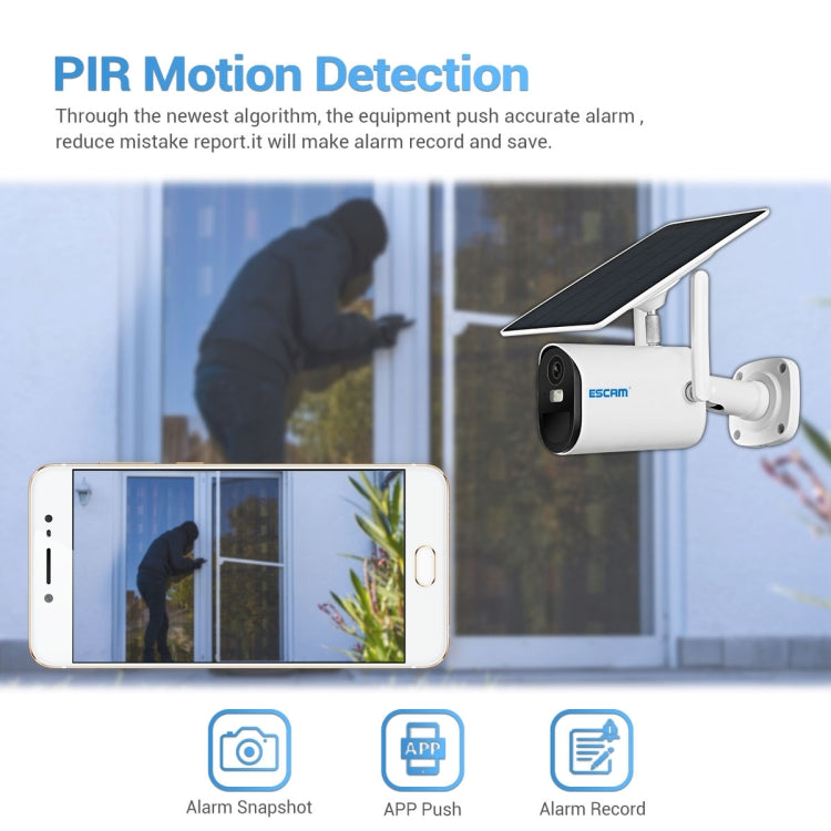 ESCAM QF290 HD 1080P WiFi Solar Panel IP Camera, Support Motion Detection / Night Vision / TF Card / Two-way Audio Eurekaonline