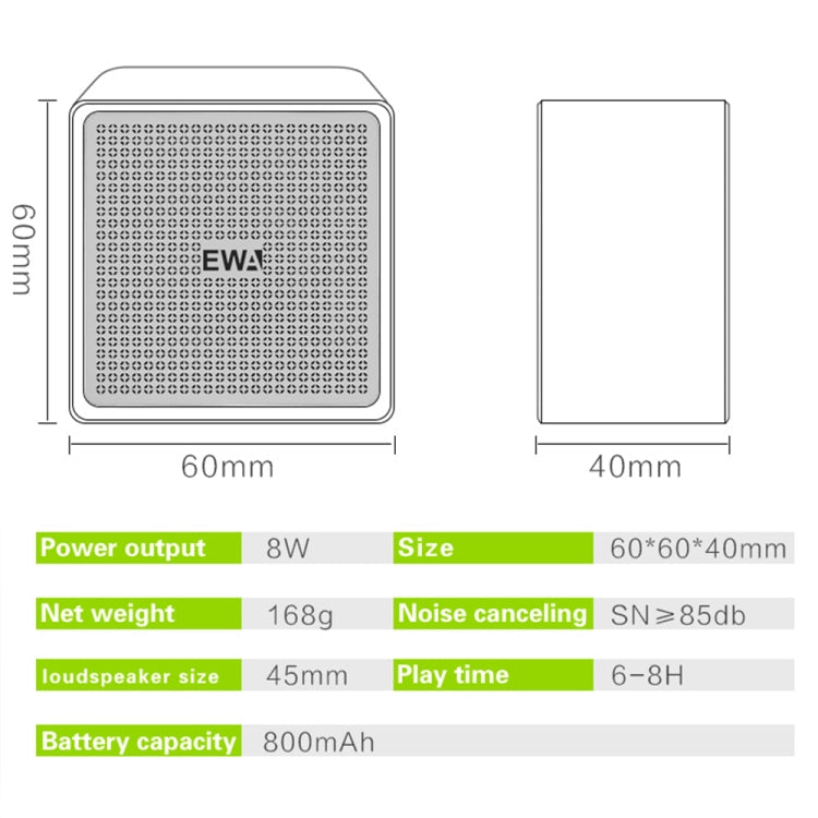 EWA A105 High Hidelity Bluetooth Speaker, Small Size High  Power Bass, TWS Bluetooth Technology Support TF(Gold) Eurekaonline
