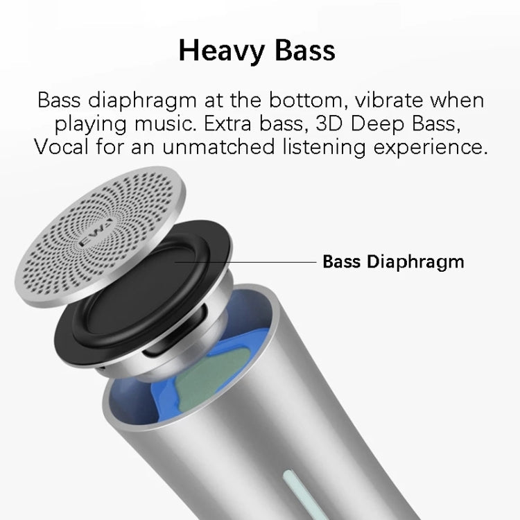 EWA A115 Portable Metal Bluetooth Speaker 105H Power Hifi Stereo Outdoor Subwoofer(Blue) Eurekaonline