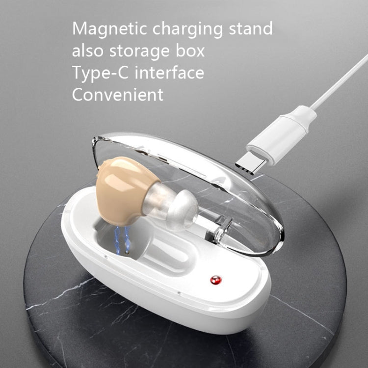 Elderly Sound Amplifier Portable Ear Canal Rechargeable Hearing Aid, Specification: US Plug(Skin Color) Eurekaonline