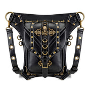FHG131BK Skull Head Decoration Multi-function PU Leather One-shoulder Crossbody Bag Waist Bag for Ladies Eurekaonline