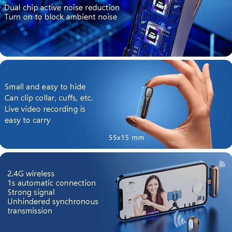 FerTo DX01 Wireless Collar Microphone 2.4G Live Broadcast Equipment, Style: TYPE-C Eurekaonline
