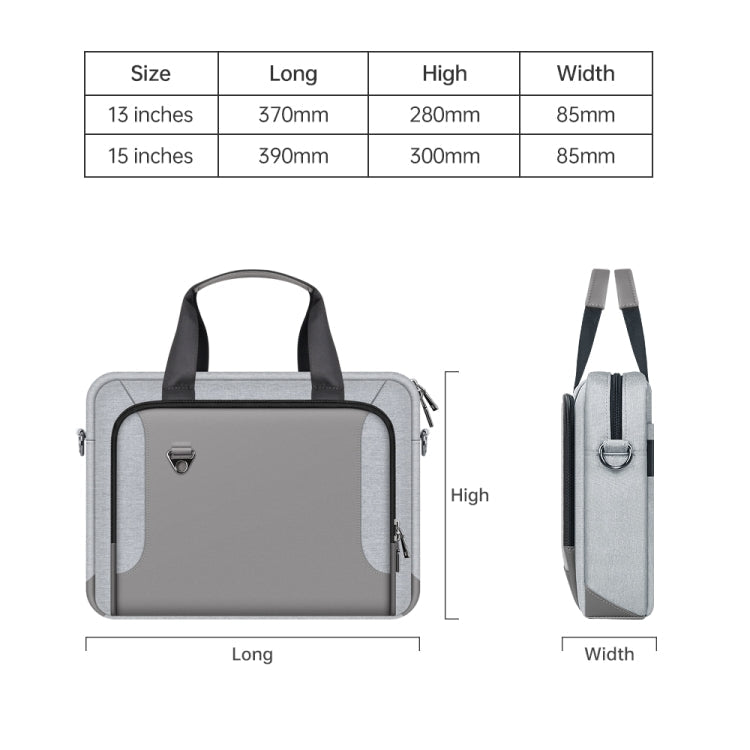 For 15 inch Laptop Portable Shockproof Bag(Grey) Eurekaonline