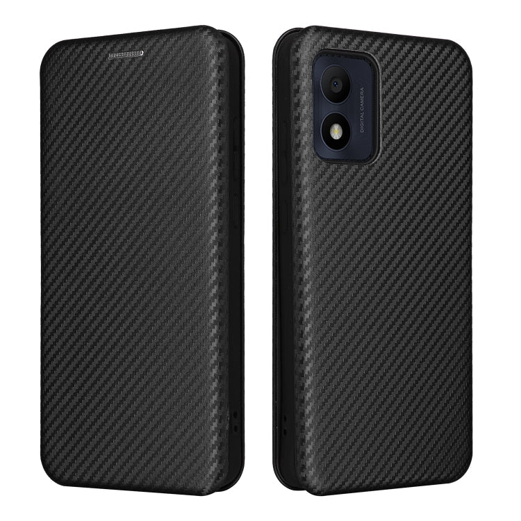 For Alcatel 1B 2022 Carbon Fiber Texture Flip Leather Phone Case(Black) Eurekaonline