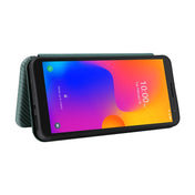 For Alcatel 1B 2022 Carbon Fiber Texture Flip Leather Phone Case(Green) Eurekaonline