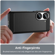 For Asus Zenfone 9 Brushed Texture Carbon Fiber TPU Case(Black) Eurekaonline