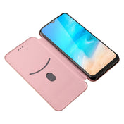 For Cubot Note 20 Carbon Fiber Texture Horizontal Flip TPU + PC + PU Leather Case with Card Slot(Pink) Eurekaonline