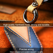 For Ford Car Cowhide Leather Key Protective Cover Key Case, Three Keys Version (Blue) Eurekaonline