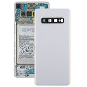 For Galaxy S10 Battery Back Cover with Camera Lens (White) Eurekaonline