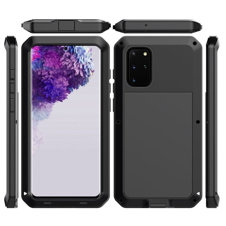 For Galaxy S20+ Shockproof Waterproof Silicone + Zinc Alloy Protective Case(Black) Eurekaonline